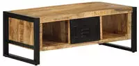 vidaXL Couchtisch 90x50x36 cm Raues Massivholz Mango