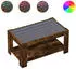 vidaXL LED-Couchtisch Braun Eichen-Optik 53x53x45cm Holzwerkstoff (847545)