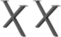 vidaXL Couchtischbeine X-Form 2 Stk. Anthrazit 70x(42-43) cm Stahl