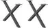 vidaXL Couchtischbeine X-Form 2 Stk. Stahl Anthrazit 70x(42-43)cm (4012906)