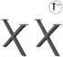 vidaXL Couchtischbeine X-Form 2 Stk. Stahl Anthrazit 70x(42-43)cm (4012906)