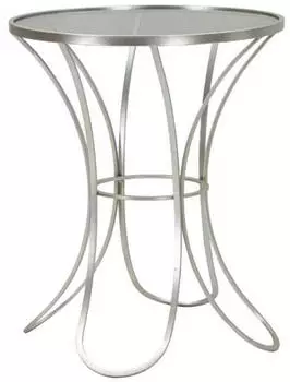 Mauro Ferretti Trixy Beistelltisch Metall Silber, Glasplatte 56x68cm (1428390000)