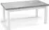 WFL GROUP Avena Esstisch ausziehbar 140–180cm, Grau Beton, weiße Holzbeine