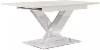 Mirjan24 Bronx Ausziehbarer Esstisch Weiß Hochglanz, 140-180cm (Bronx)