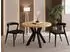 WFL GROUP Savio Esstisch rund ausziehbar 80-130cm, Eiche Artisan, schwarze Holzbeine