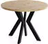 WFL GROUP Savio Esstisch rund ausziehbar 80-130cm, Eiche Artisan, schwarze Holzbeine