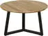 byLIVING Cross Couchtisch Massivholz Akazie, Metallgestell schwarz, rund Ø75cm H46cm