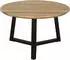 byLIVING Cross Couchtisch Massivholz Akazie, Metallgestell schwarz, rund Ø75cm H46cm