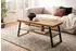 Finebuy Couchtisch Braun Fischgrät-Muster 100x40x41cm Metallgestell (FB104749)
