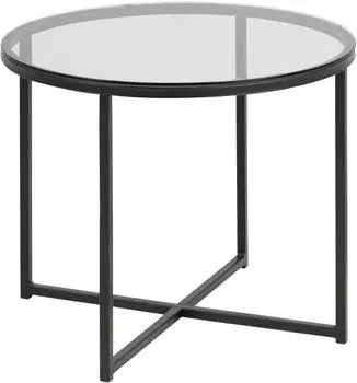 Actona Cross Beistelltisch Rauchglas Schwarz &Oslash;55cm H45cm (27586)