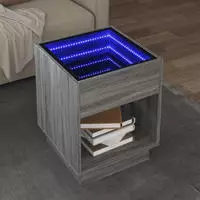 vidaXL Couchtisch mit Infinity-LED Schwarz 70x50x50 cm