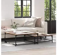 vidaXL Couchtisch 2 pcs Altholz Holzwerkstoff