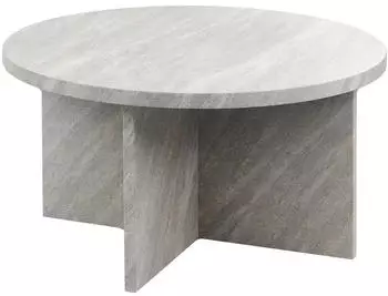 Beliani Stanton Couchtisch Steinoptik grau, runde Tischplatte Ø80cm (Stanton)