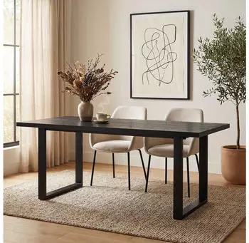 Idimex Lesina Esstisch 160x80cm Metallgestell Schwarz