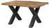 Massivmoebel24 Freeform 5 Baumkantentisch Sheesham 160x90x77 natur sandgestrahlt, X-Beine anthrazit (09-106-834-3212)