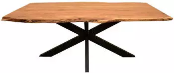 Mr. Deko Catania Baumkantentisch Akazienholz 200x100cm Cross-Gestell (BL60225)