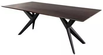 Massivmoebel24 Swiss Edge #23 Esstisch Akazie 180x90x76cm braun lackiert, Beine anthrazit (09-108-825-5123)