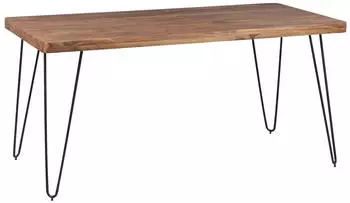Finebuy Harlem Esstisch 200cm Sheesham Massivholz Metallbeine (SuVa2446_1)