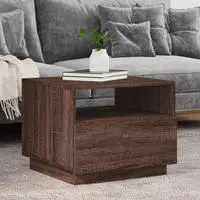 vidaXL Couchtisch mit LED-Leuchten Betongrau 90x49x40 cm