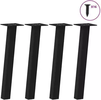 vidaXL Couchtischbeine 4 Stk. Stahl schwarz 42cm (603210)