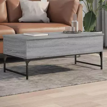 vidaXL Couchtisch Grau Sonoma 100x50x40cm Holzwerkstoff und Metall (845379)