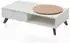 Aileenstore Liam Couchtisch mit Schublade, drehbare Platte, Holzwerkstoff, weiß (4129)