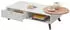 Aileenstore Liam Couchtisch mit Schublade, drehbare Platte, Holzwerkstoff, weiß (4129)
