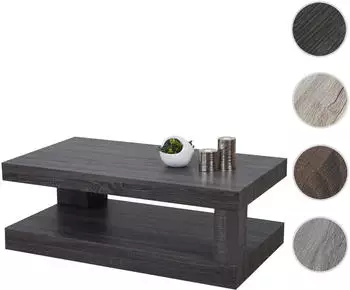 Mendler HWC-A32 Couchtisch 3D-Struktur schwarze Eicheoptik 110x60x40cm (HWC-A32)