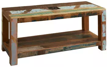 Massivmoebel24 Nature of Spirit Couchtisch Altholz mehrfarbig lackiert 110x45x50cm (09-200-700-0008)