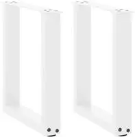 vidaXL Couchtischbeine U-Form 2 Stk. Wei&szlig; 38x(42-43) cm Stahl