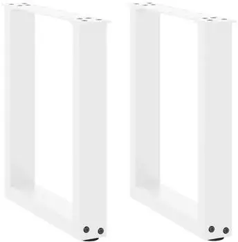 vidaXL Couchtischbeine U-Form 2 Stk. Stahl Wei&szlig; 38x(42-43)cm (4013153)