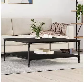 vidaXL Couchtisch Schwarz Eichen-Optik 100x100x40cm Holzwerkstoff (883502)
