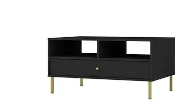 Selsey Oktio Couchtisch mit Schublade, Metall, Schwarz-Graphit, 100cm (Oktio)
