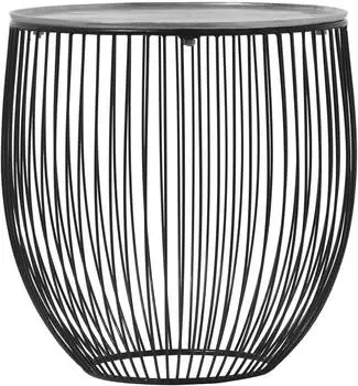 Mirrors and More Beistelltisch PATTY Korb schwarz/silber &Oslash;43cm (PATTY)