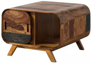Massivmoebel24 Mailand Couchtisch Sheesham 70x70x50cm dunkelbraun lackiert (09-200-875-1133)