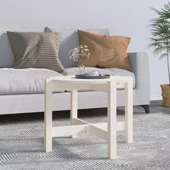 vidaXL Couchtisch Wei&szlig; &Oslash;62,5x45cm Massivholz Kiefer (822303)