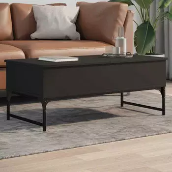 vidaXL Couchtisch Schwarz 100x50x40cm Holzwerkstoff und Metall (845376)