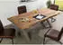 Massivmoebel24 Freeform 5 Baumkantentisch Sheesham 200x100x77cm, X-Beine silber matt (09-110-834-5914)