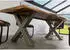 Massivmoebel24 Freeform 5 Baumkantentisch Sheesham 200x100x77cm, X-Beine silber matt (09-110-834-5914)