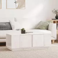 vidaXL Couchtisch Wei&szlig; 110x50x40 cm Massivholz Kiefer