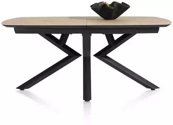 xooon Masura Ausziehtisch Eiche Natur Schwarz 180&ndash;240 x 110cm
