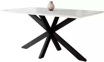 Mirjan24 Wero Esstisch Rechteckig Marmor Optik, Metall, 160x74x90cm