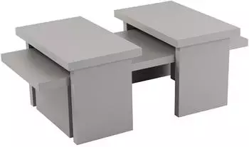 Hanah Home Sanctuary Couchtisch Melaminbeschichtete Spanplatte Grau 110x45x41,5cm (241NRD1222)