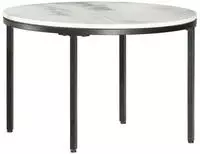 vidaXL Couchtisch Wei&szlig; und Schwarz &Oslash;65 cm Echter Marmor