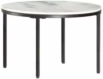 vidaXL Couchtisch Wei&szlig; & Schwarz &Oslash;65cm Echter Marmor (286410)