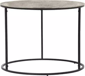 Mirrors and More PATTY Beistelltisch rund, schwarz/silber, &Oslash;60cm H:46cm (65854811-0)