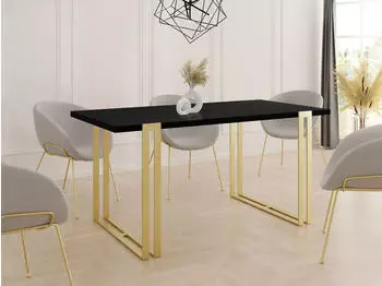 WFL GROUP Stella Esstisch ausziehbar Loft-Stil goldene Metallbeine 120&ndash;220cm (Stella)