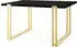 WFL GROUP Stella Esstisch ausziehbar Loft-Stil goldene Metallbeine 120–220cm (Stella)