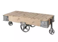 Massivmoebel24 Couchtisch, Beige, Holz, Echtholz,Mangoholz, 60x43x120 cm, Wohnzimmer,