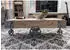 Massivmoebel24 Railway Couchtisch Mango massiv 120x60x43cm whitewash lackiert mit Rollen (09-200-772-2041)